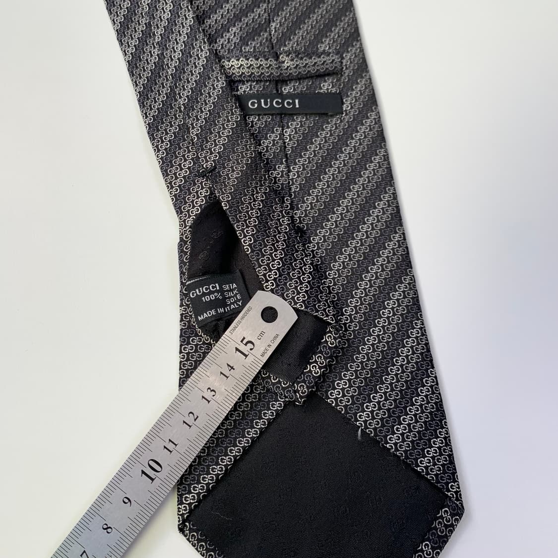 구찌(GUCCI) GG스몰로고 모노그램 블랙 명품넥타이 A+등급 상품이미지6
