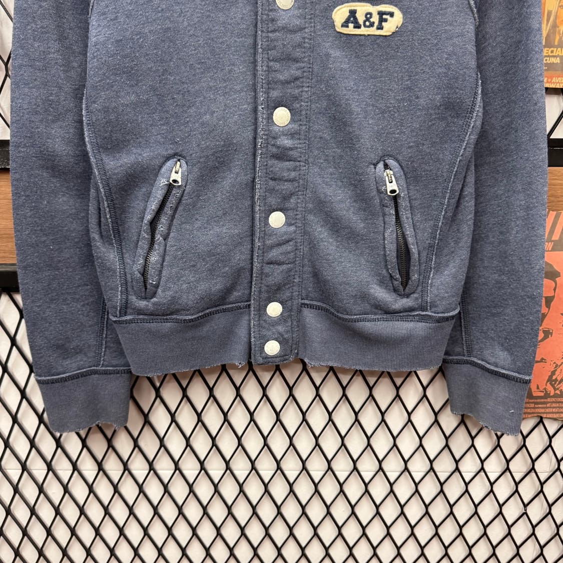 아베크롬비 바시티 자켓 전면 8 자수 로고 포인트 그레이 상품이미지4