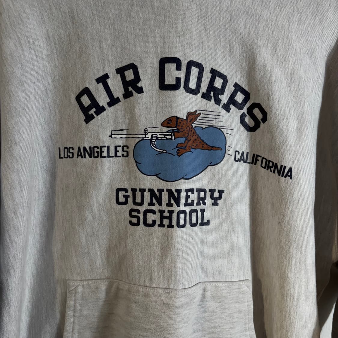 아웃스탠딩 AIR CORPS 기모 후드티 그레이(M) 상품이미지3