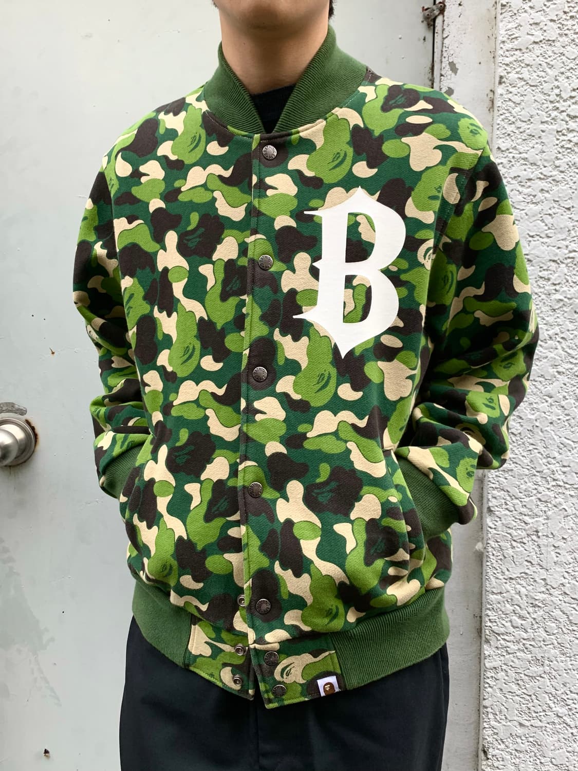 베이프 00s 아카이브 녹계 카모 og 스타디움 자켓 상품이미지8