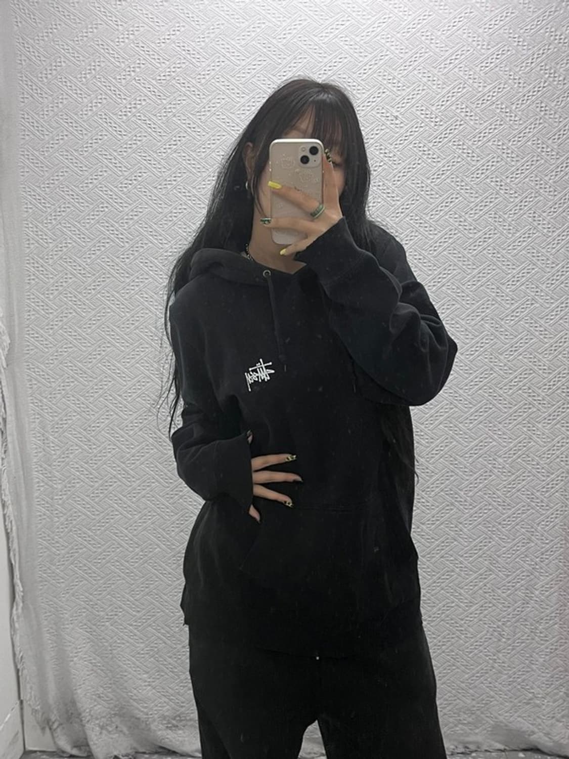 스투시 베이직 모던 빈티지 백로고 약기모 후드티 L C07438 상품이미지2