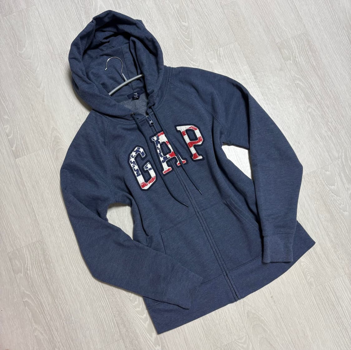 대대장) 갭 성조기🇺🇸 슬림핏 후드집업 (네이비) 상품이미지6