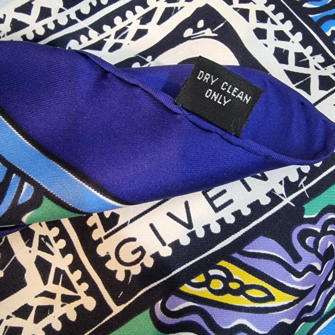 지방시 스카프 페이즐리 패턴 블루 실크 상품이미지8