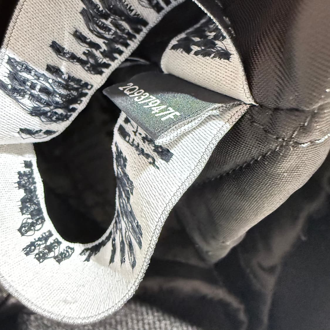 (S+ / L) / 셀린느 블랙 레더 데님 테디 후드 바시티 자켓 상품이미지8