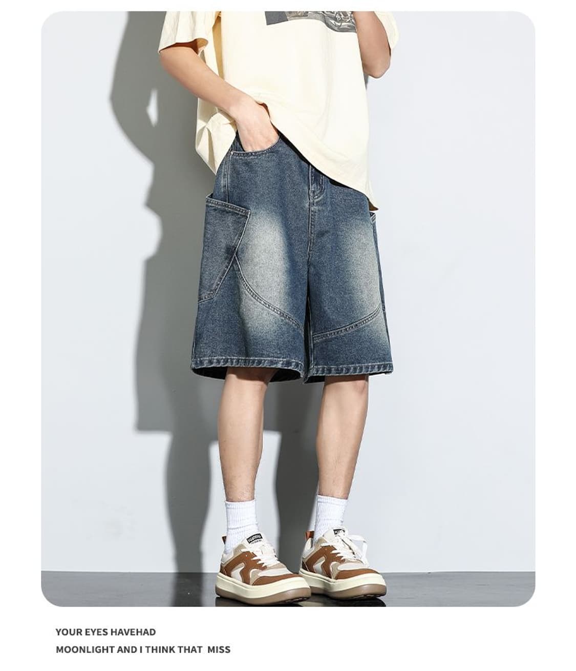남성용 데님 청바지 반바지 의류 상품이미지9