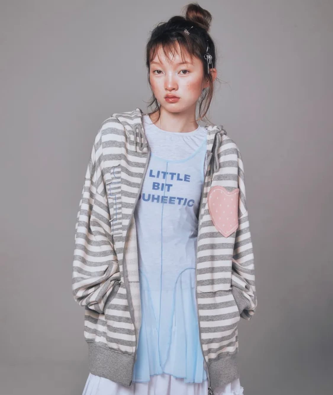 유희 스트라이프 후드집업 I LOVE APPLIQUE HOOD ZIP-U 상품이미지2