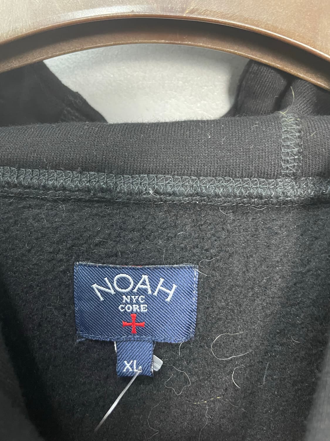 노아 백로고 블랙 후드티 H2001 상품이미지7