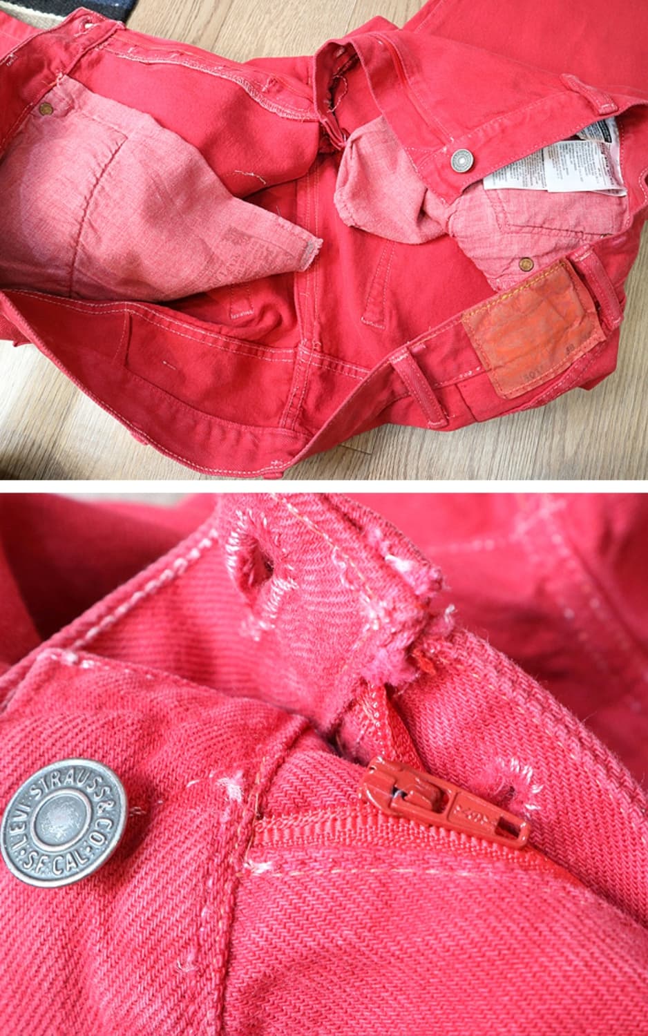 
levis 리바이스 501 레드컬러 패치워크 지퍼 플라이
커스텀 데님  상품이미지8