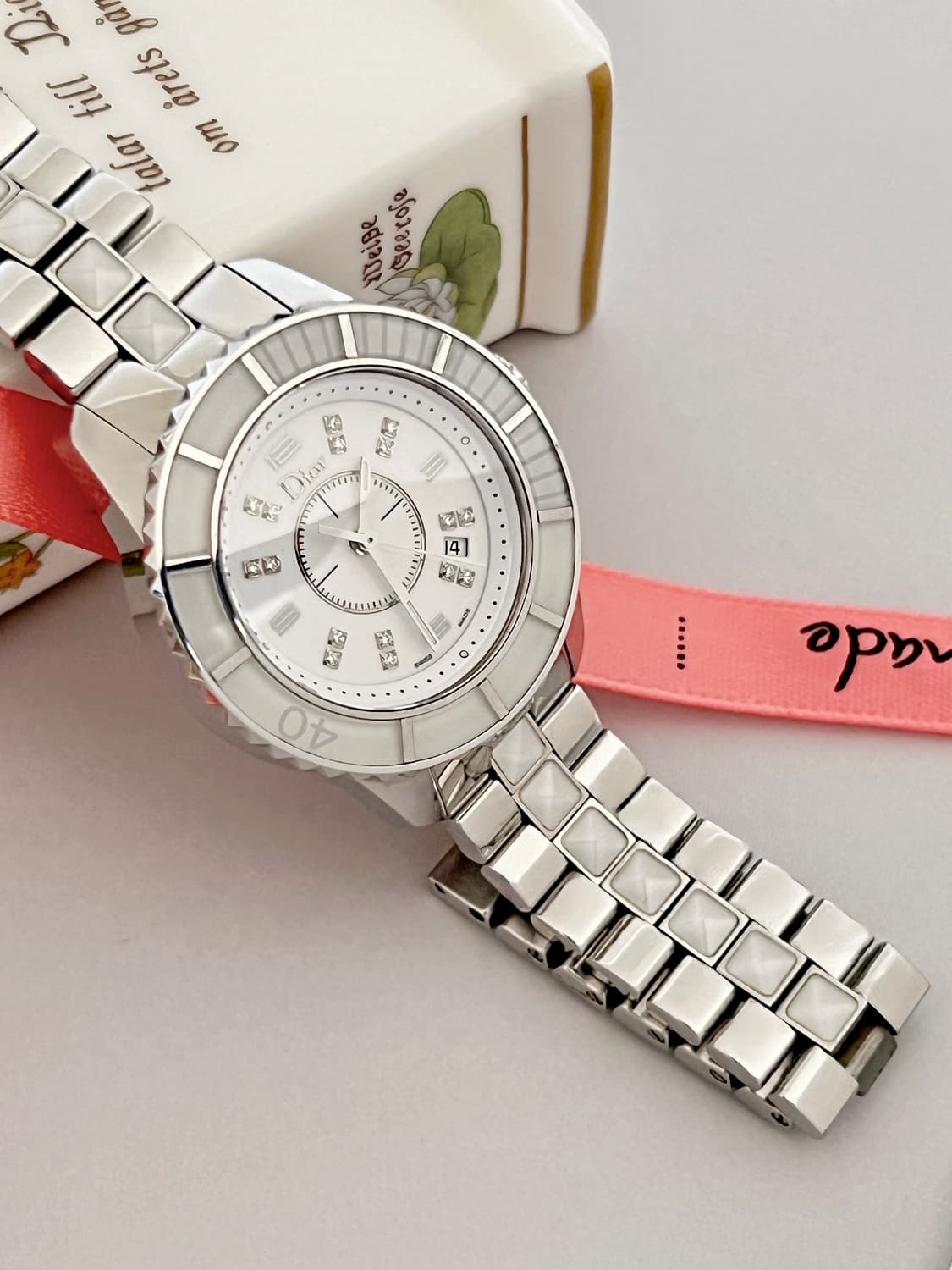 Dior 화이트 크리스탈 12p 다이아 디올 여성 시계 상품이미지4