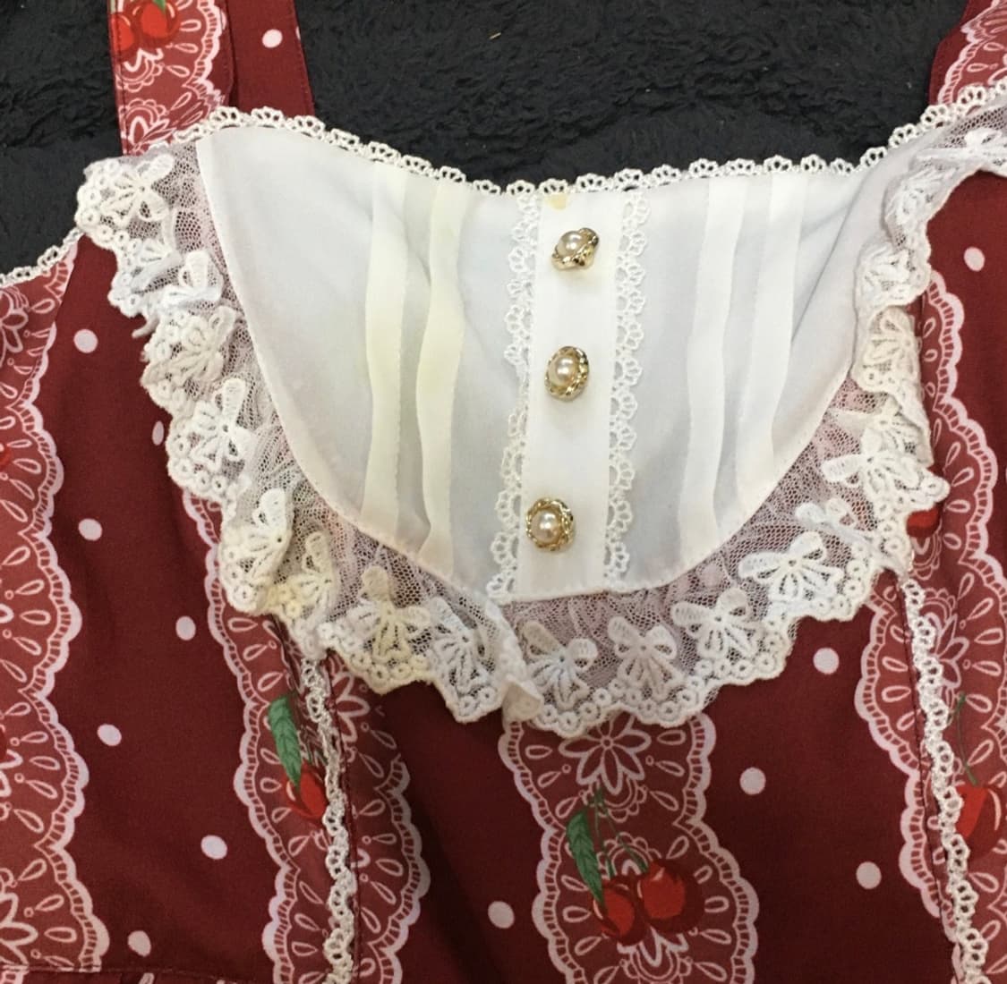 엑시즈팜 체리패턴 곰돌이 나시 롱원피스 상품이미지2