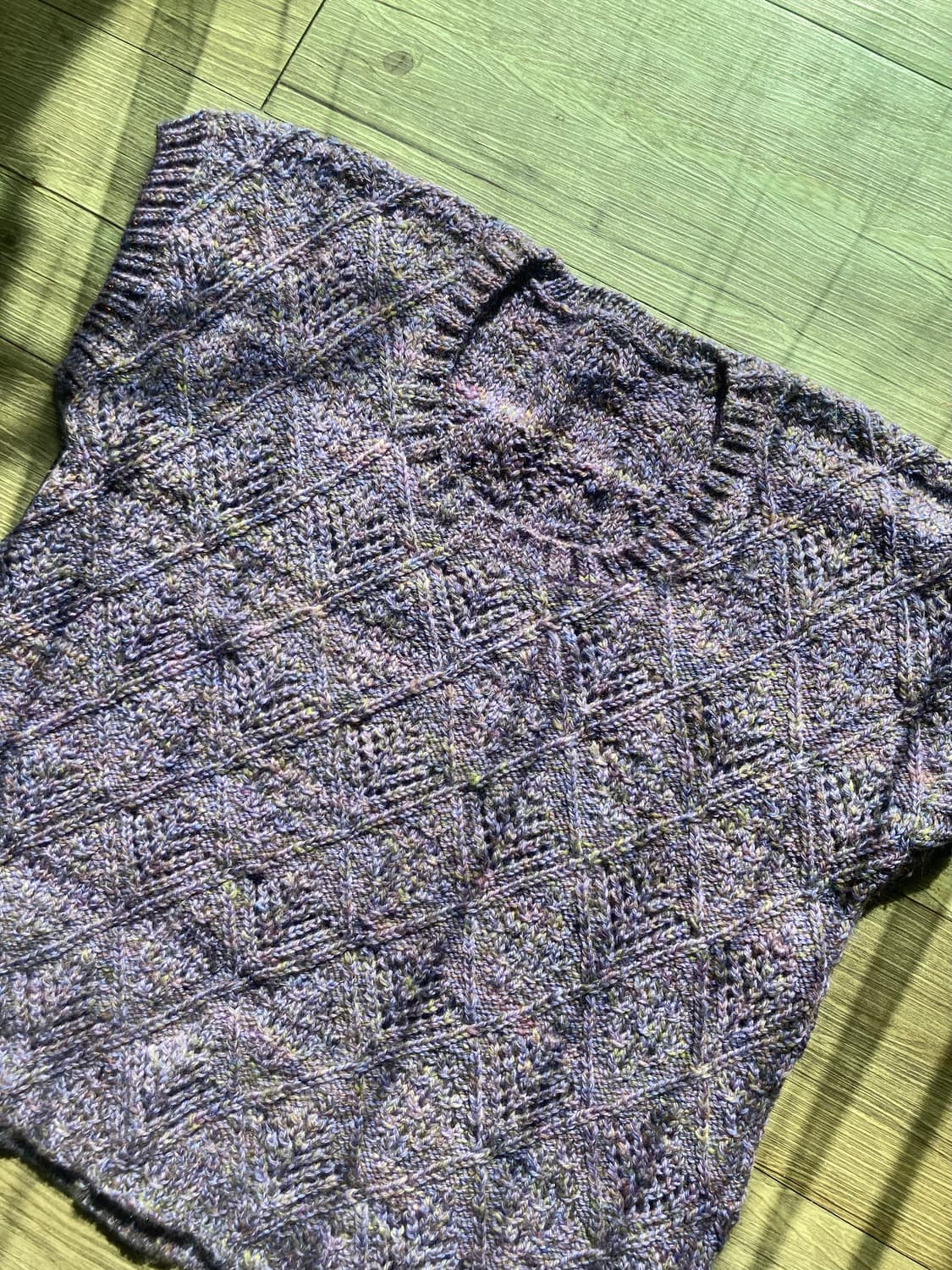 하구미 모리걸 폭닥코디 무지개떡 솜사탕 코튼캔디 연보라 뜨개 반팔 니트  상품이미지2