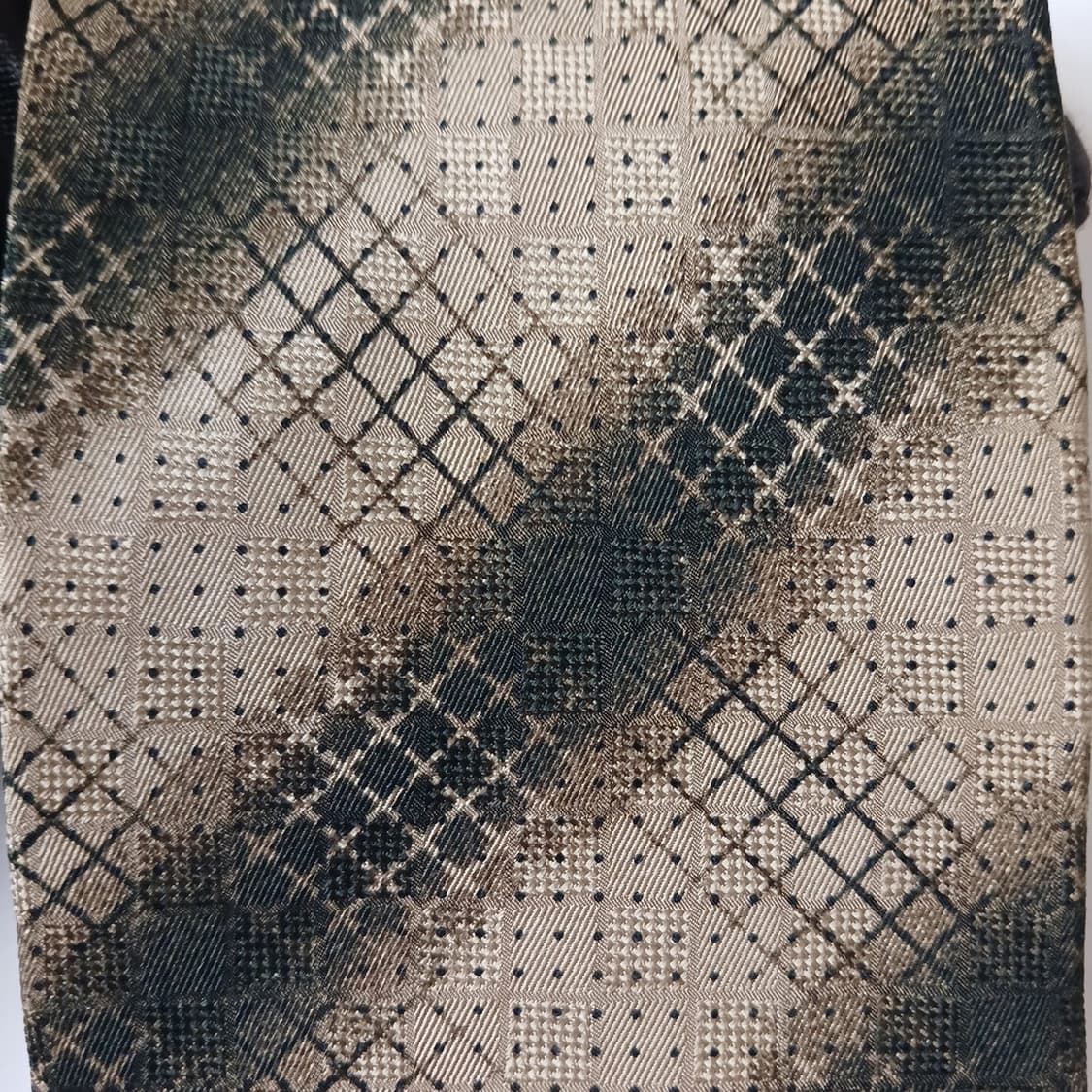 발망 실크 브라운 체크 패턴 넥타이 9.3cm A+등급 A19255
 상품이미지9