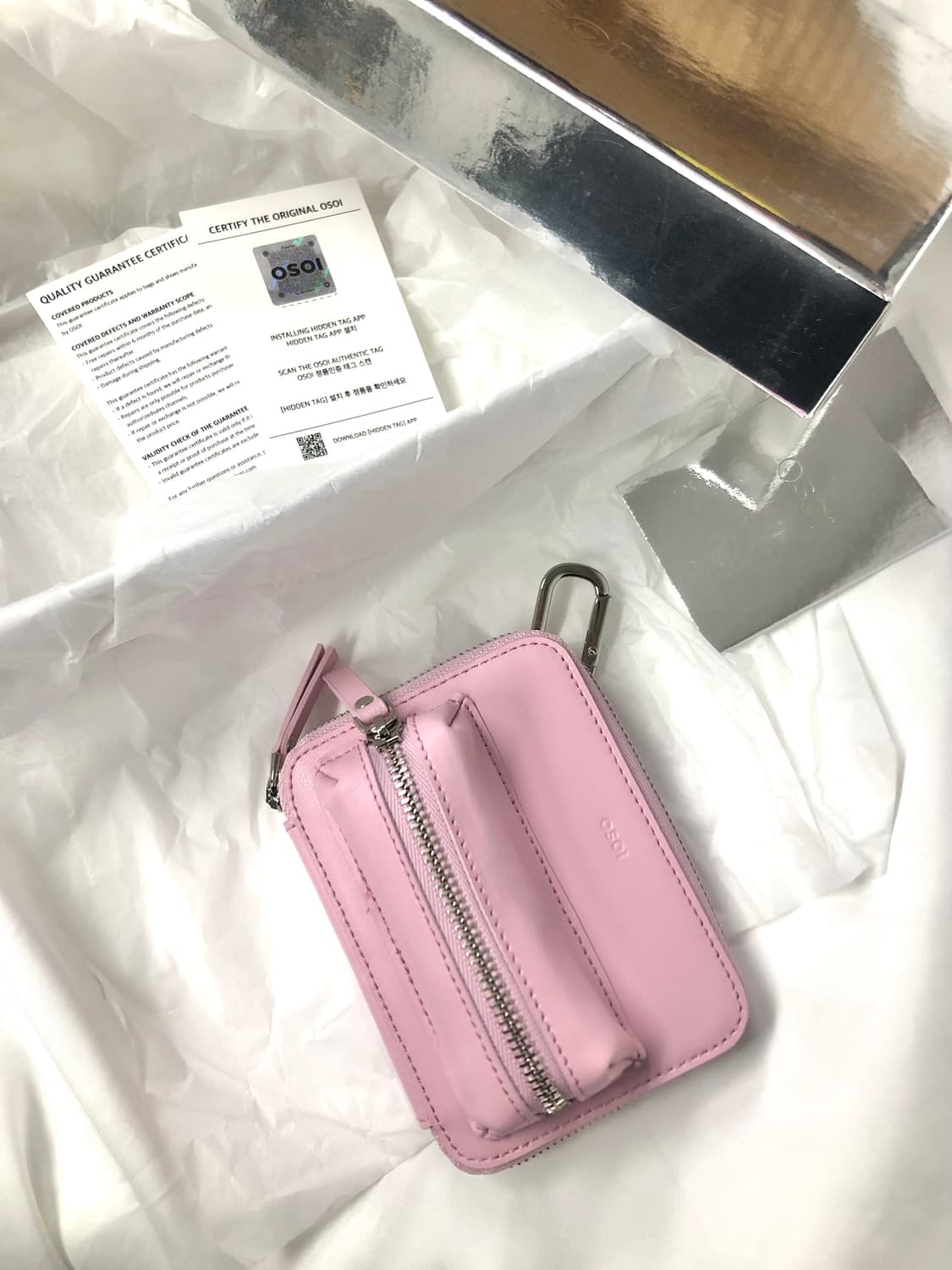 [새상품] 오소이 립펄스 베이비핑크 키홀더 지갑 상품이미지3