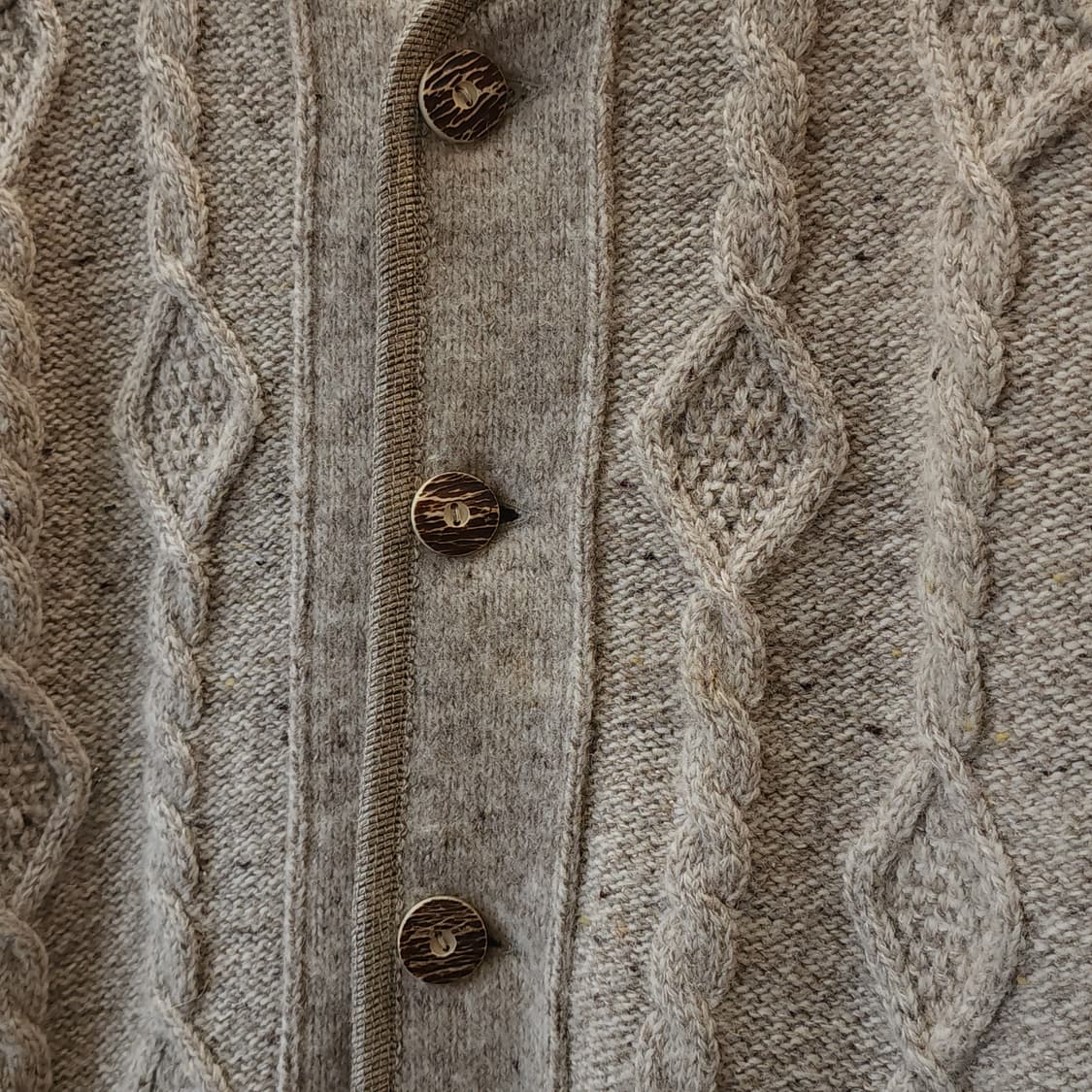 90s 프렌치 핸드메이드 울 가디건 코위찬 헤비울 스웨터 빈티지 니트50 상품이미지4