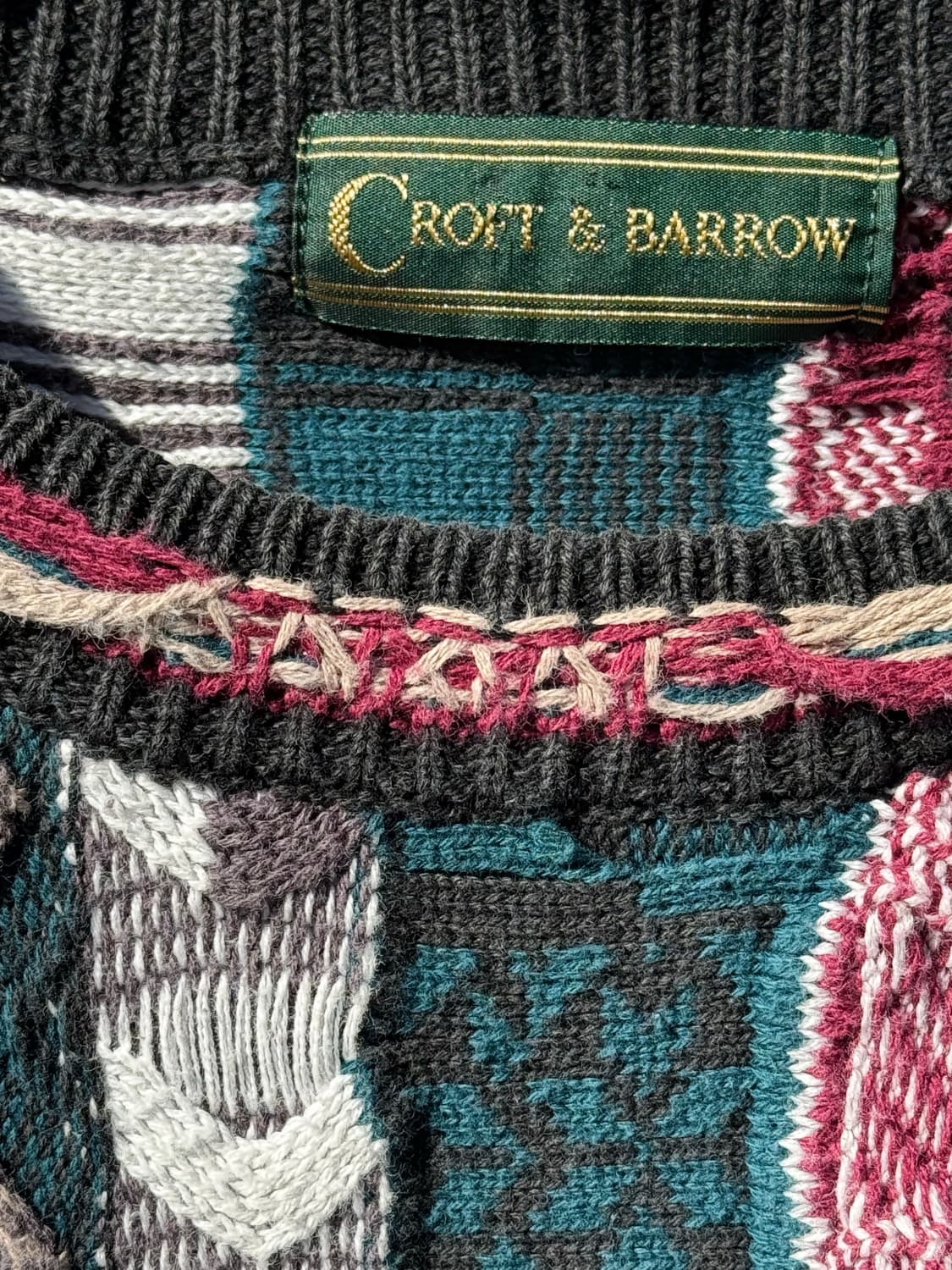 CROFT & BARROW 3D 텍스처 니트 스웨터 쿠지 스타일 상품이미지3