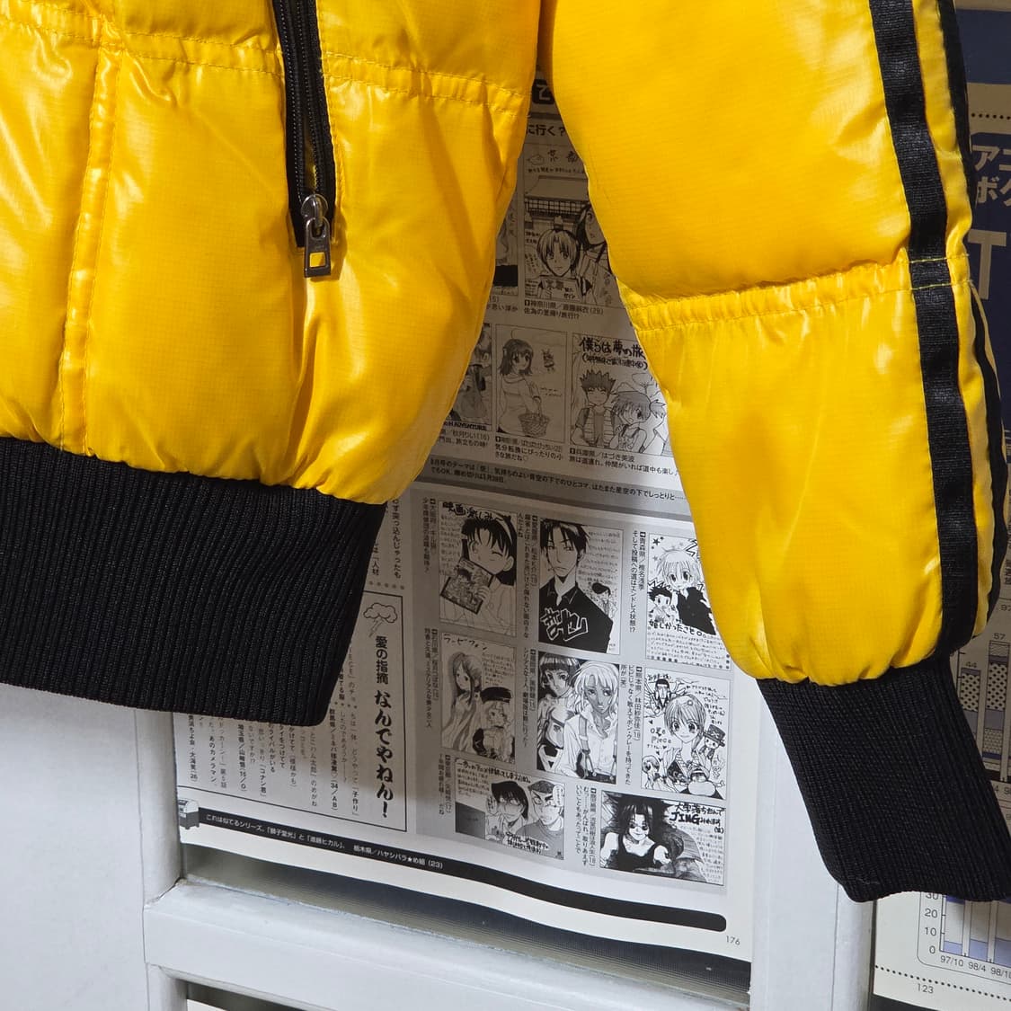 아디다스 옐로우 덕다운 삼선 후드 패딩 상품이미지5