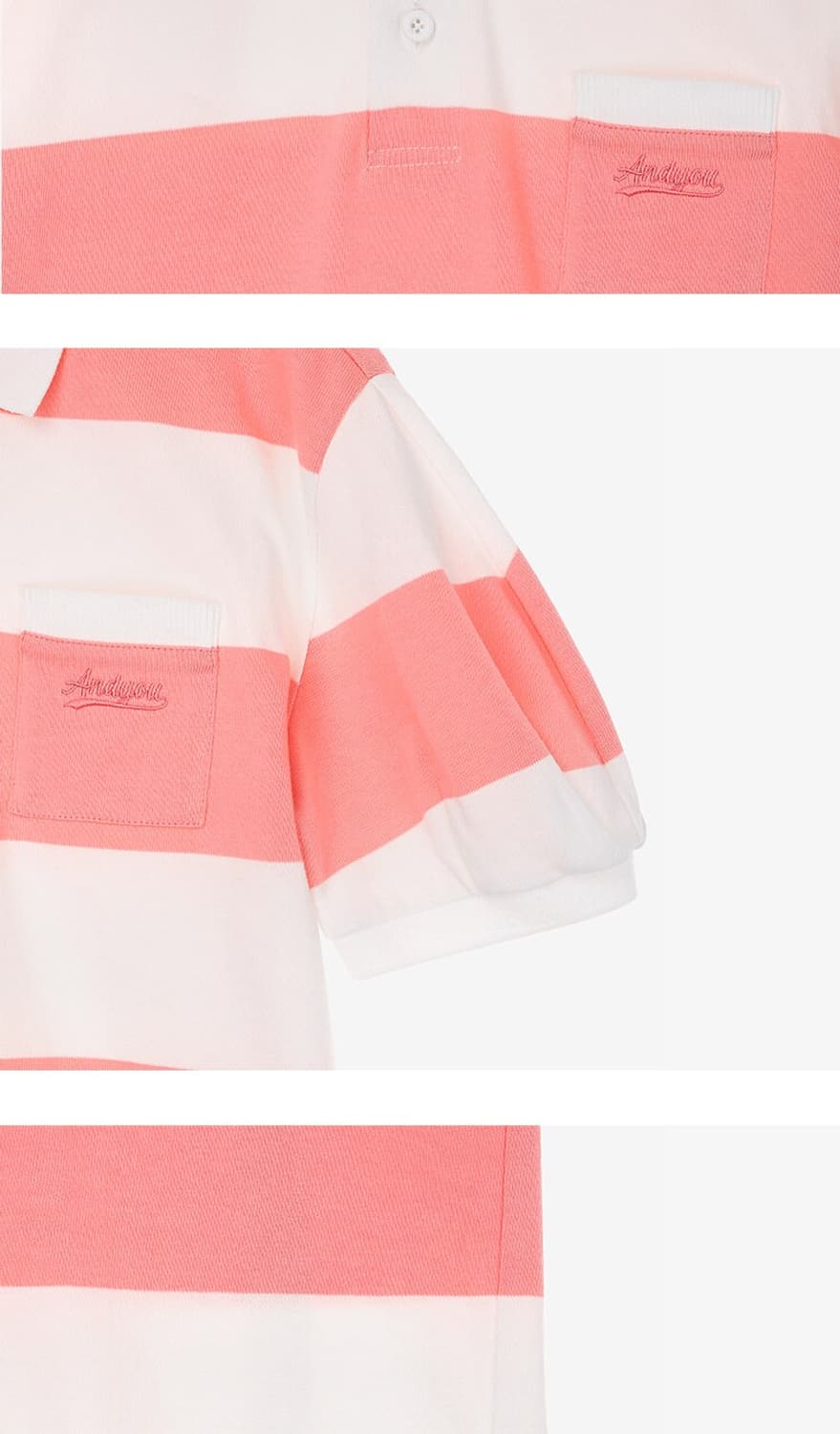 앤유 HANAUMA Collar stripe T-shirt 라임 새상품 상품이미지6