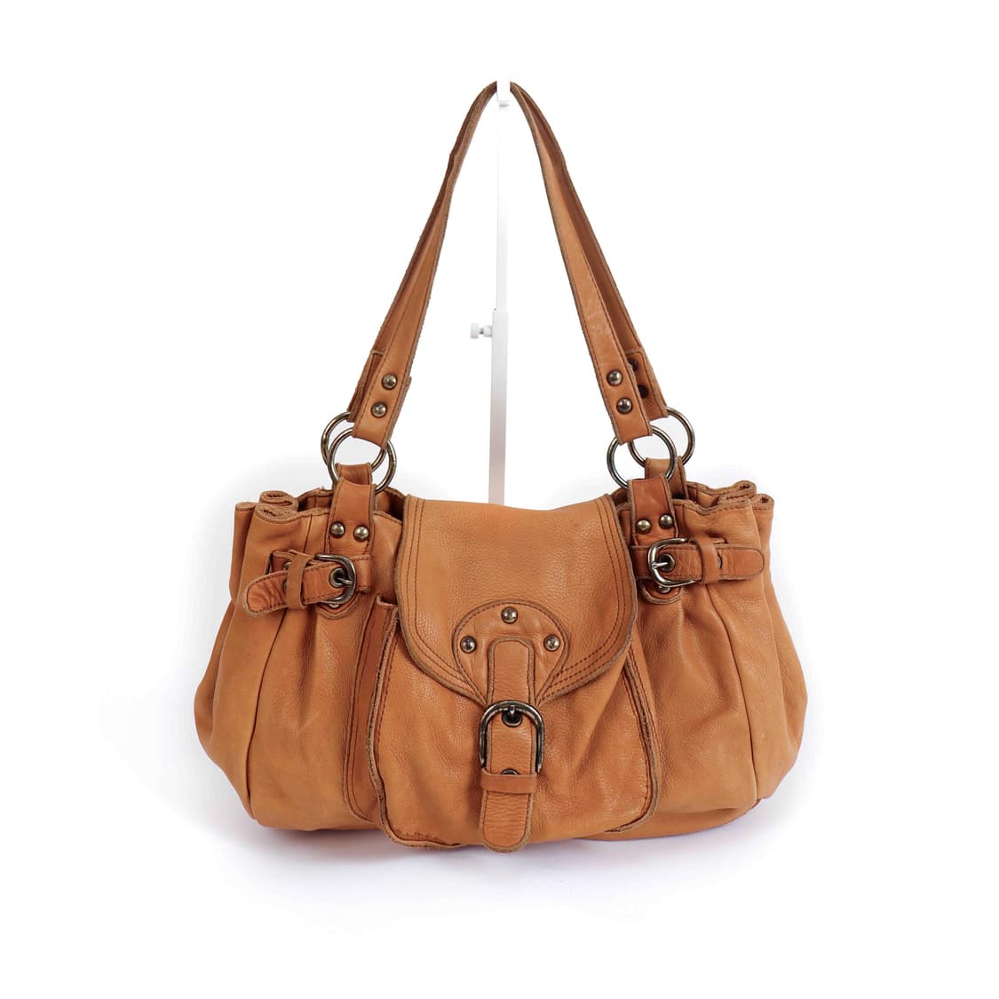 [ONE'S HEART] 카멜 레더 링 스트랩 숄더백 상품이미지1