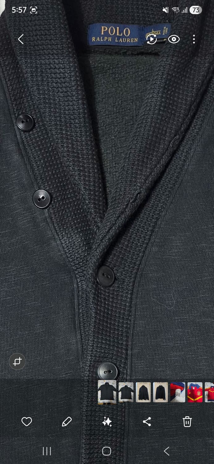 폴로 랄프로렌 숄카라 가디건 블랙 L 상품이미지5