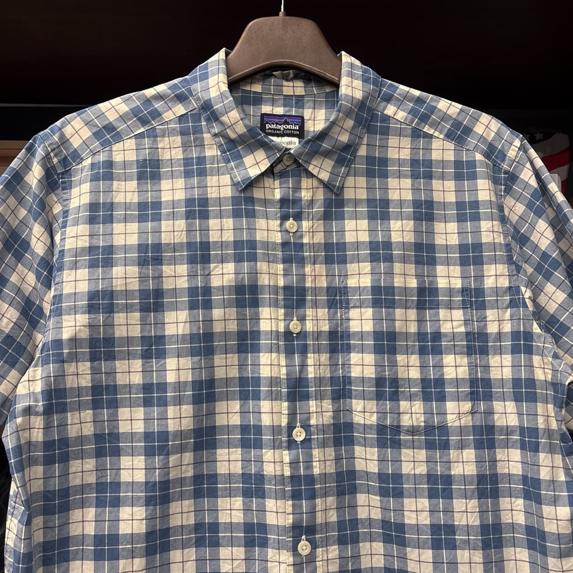파타고니아 오가닉코튼 미니멀 플래드 타탄체크 반팔 셔츠 N1061 상품이미지3