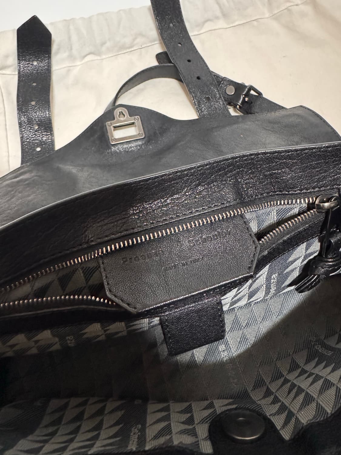 프로엔자슐러 블랙 레더 토트백 상품이미지9