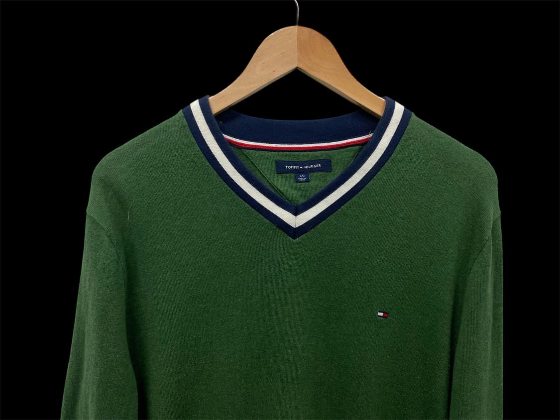 타미힐피거 그린 브이넥 스웨터 L 상품이미지2