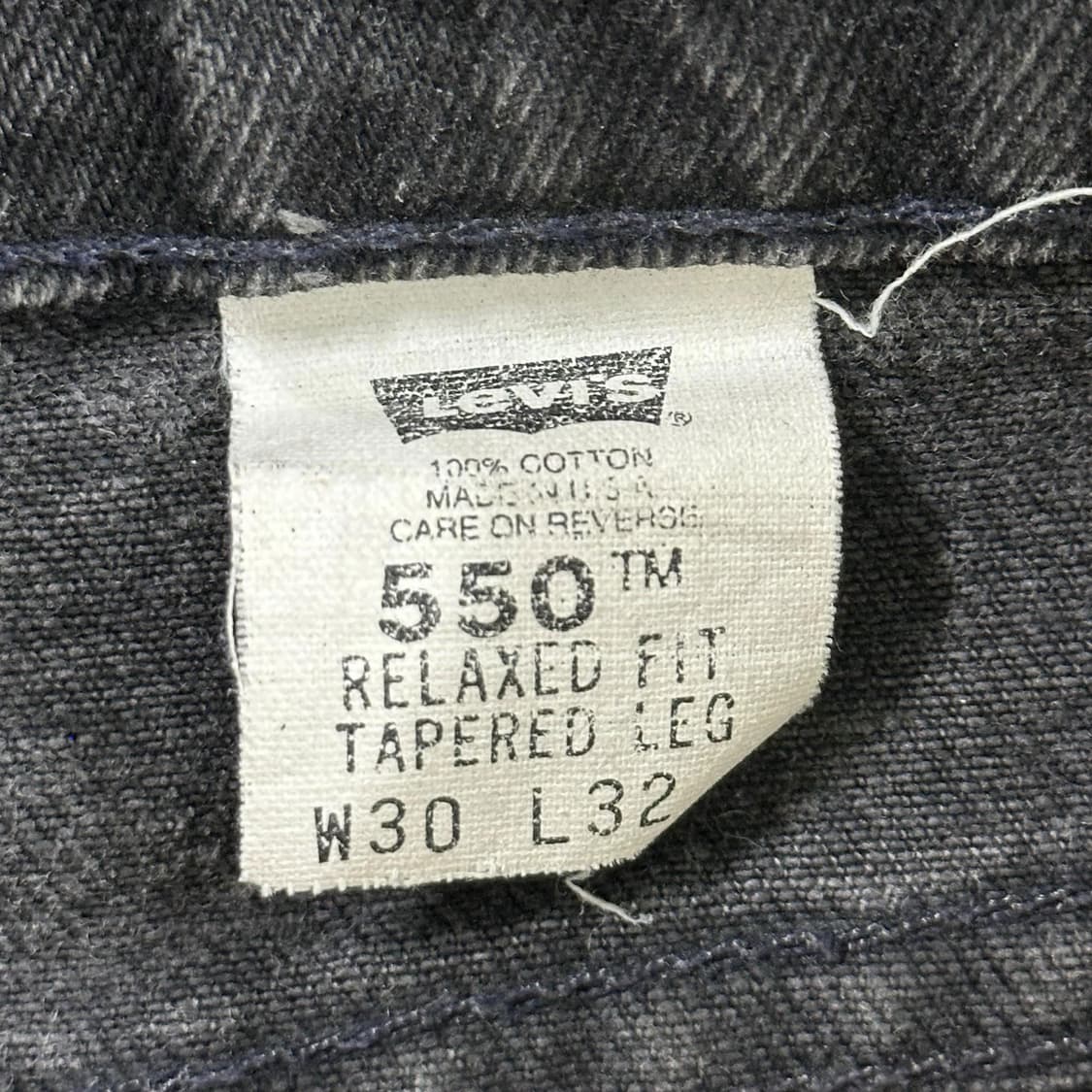 30 90s USA 리바이스 550 컷오프 테이퍼드 흑청 데님팬츠 상품이미지7