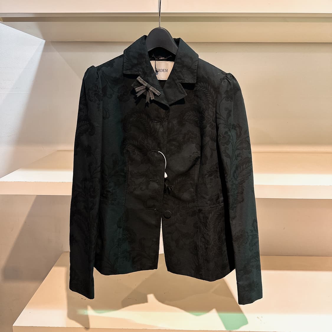 에르뎀 여성 코튼 네이비 자수 자켓 상품이미지1