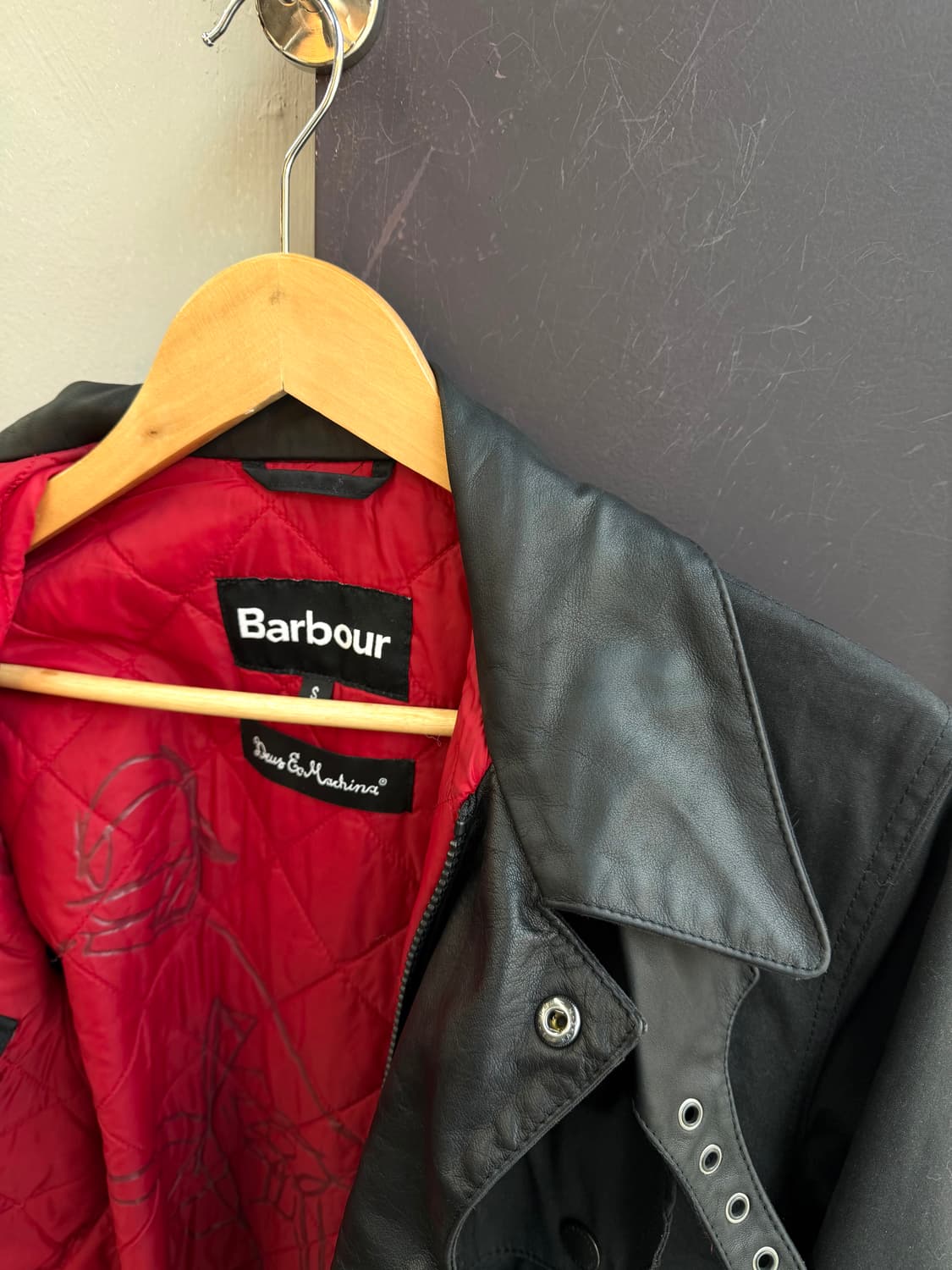 S/ 바버X데우스 유니온젝 왁스 레더 자켓 상품이미지8