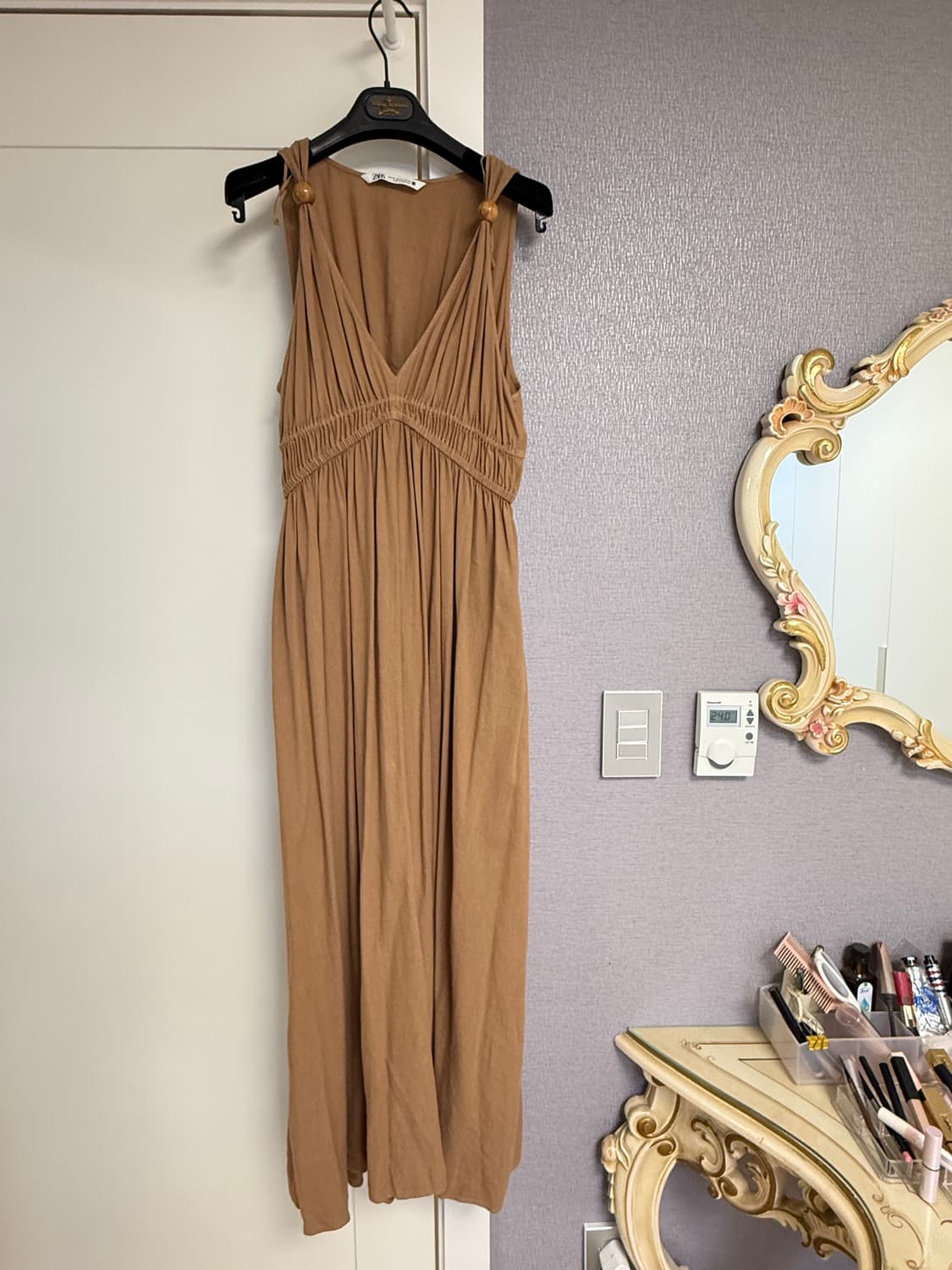 ZARA 카멜색 나시 롱 원피스 XS 상품이미지2