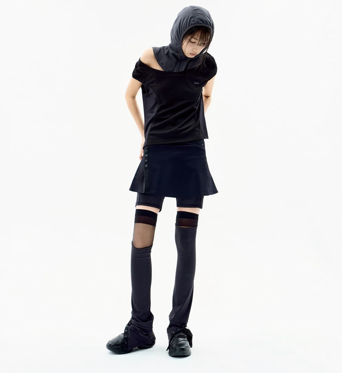 오호스 Ojos Button Slit Leg Warmer Black 상품이미지1