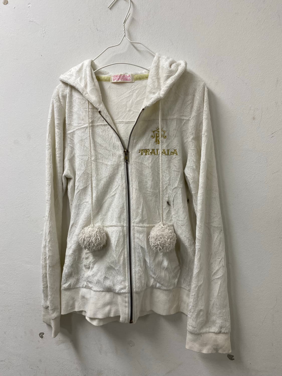 [Tralala] Gal Mood White Hoodie Zip Up 상품이미지1