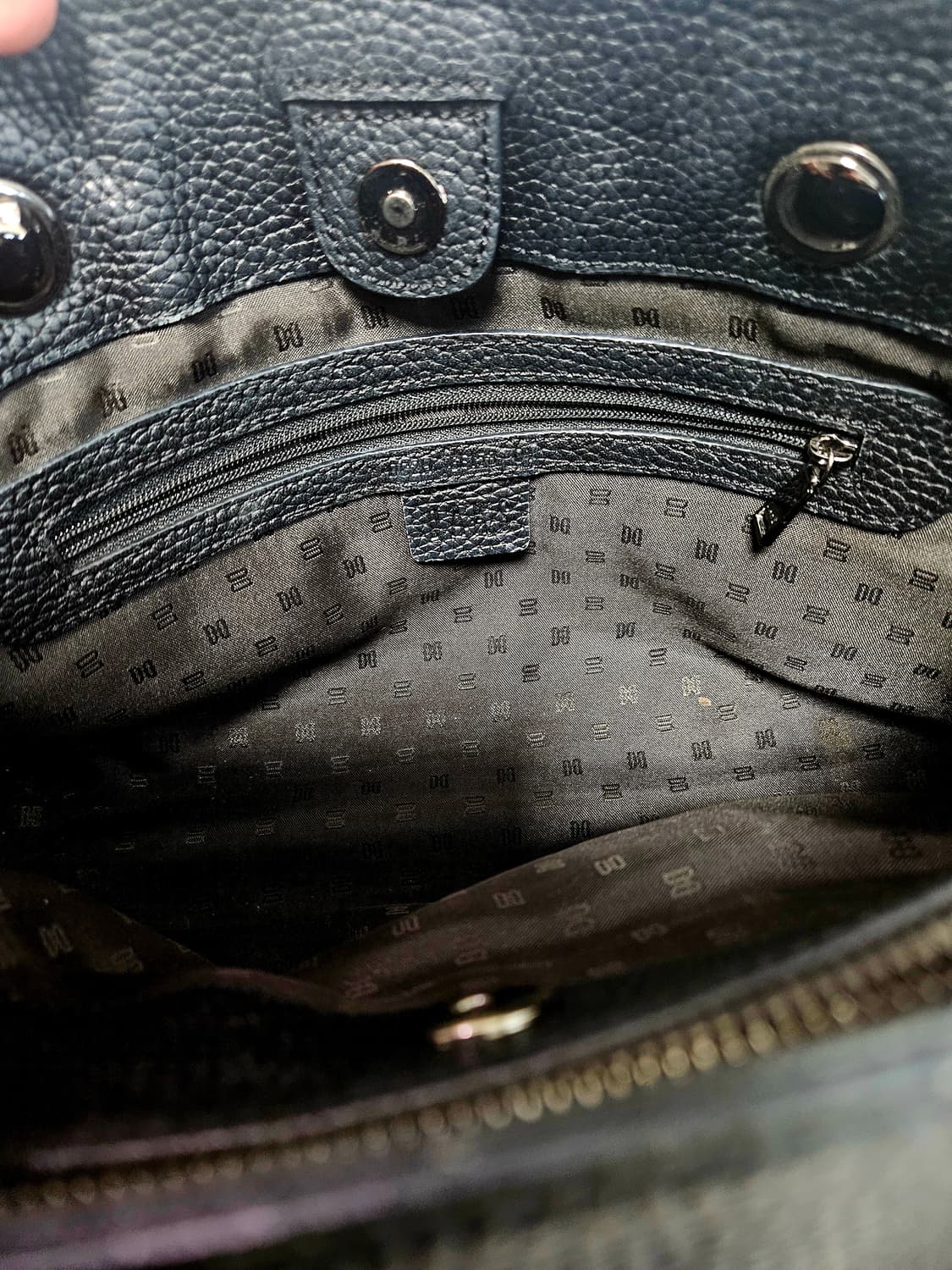 닥스 DAKS 가죽 핸드백 (블랙/파이톤 배색) 상품이미지6