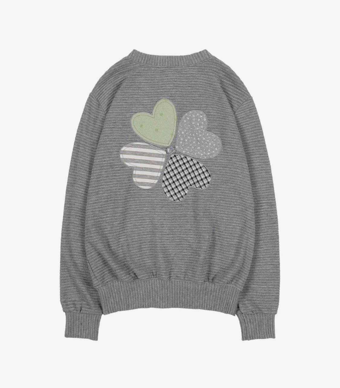 팬시클럽 클로버 패치워크 가디건 그레이 상품이미지2