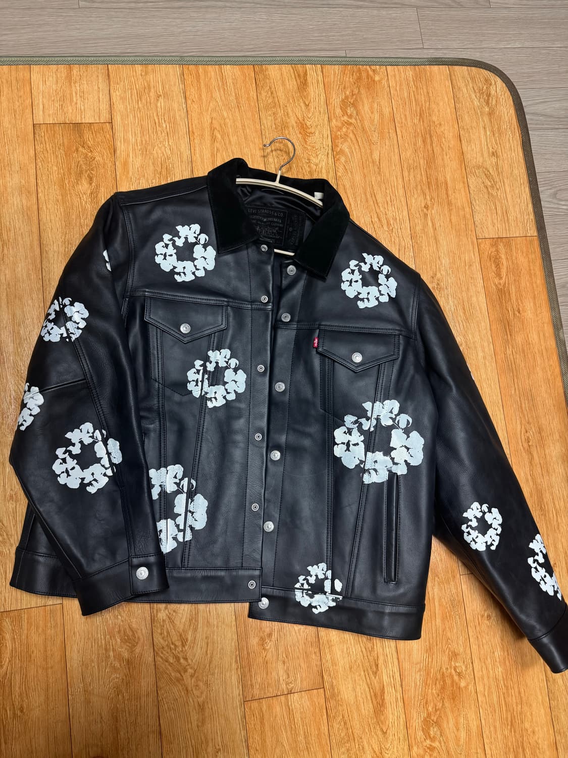 리바이스 x 데님 티어스 레더 코튼 리쓰 타입 3 자켓 블랙 (XL) 상품이미지1