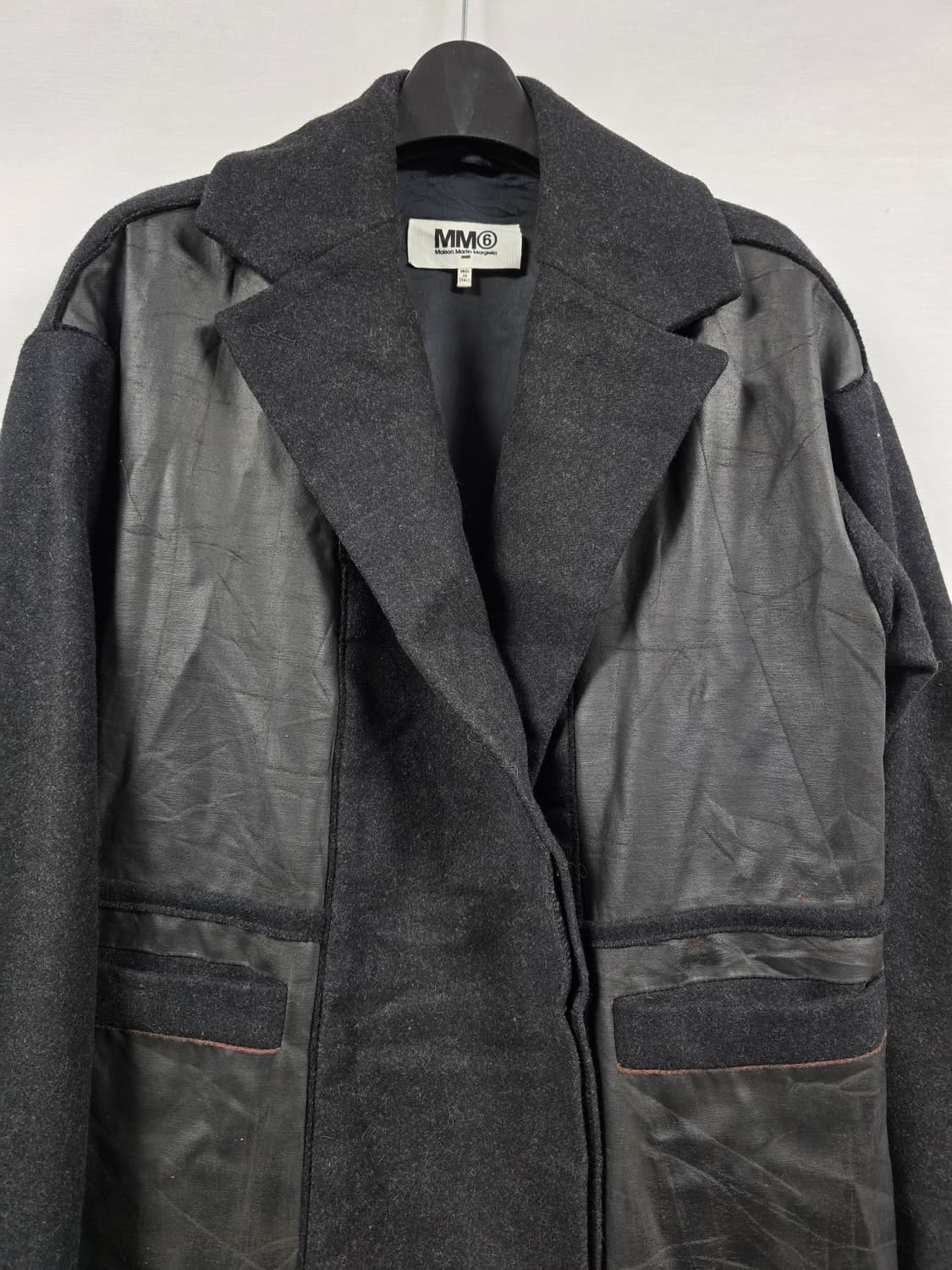 MM6 메종 마르지엘라 블랙 울 코트 38 상품이미지4