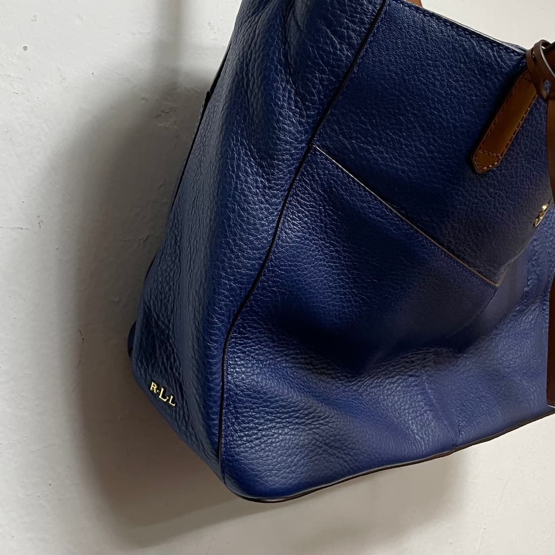 폴로 랄프로렌 소가죽 블루 토트백   상품이미지3