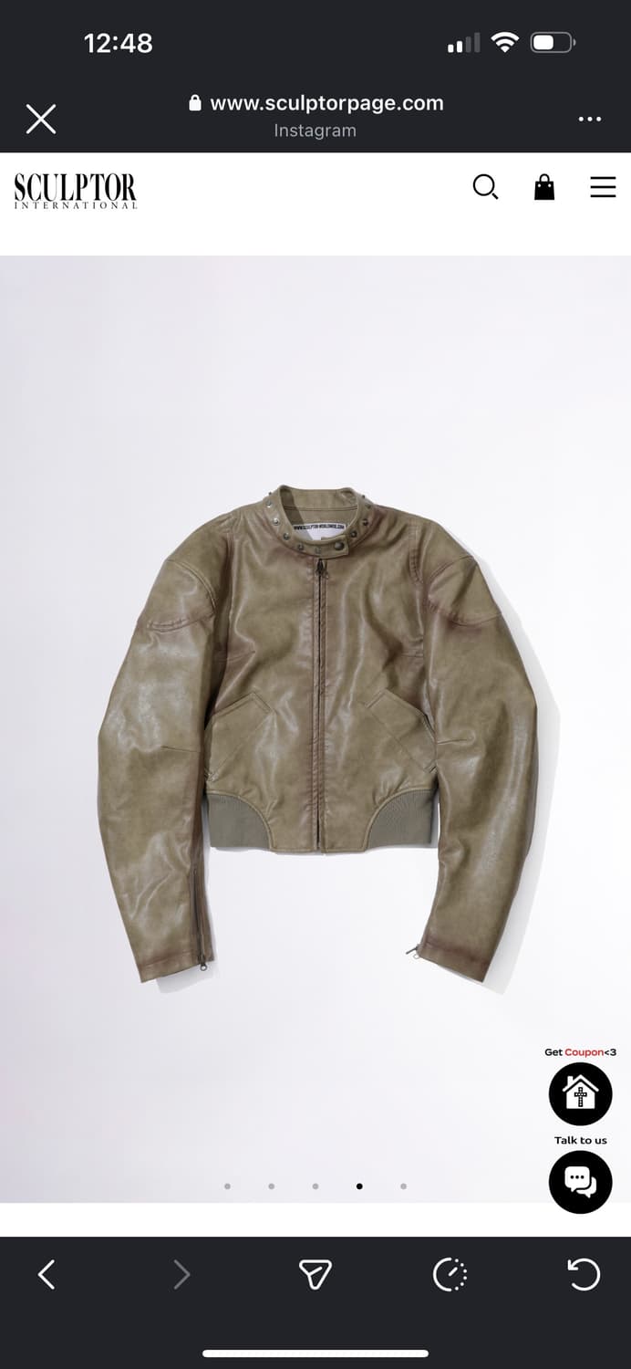 스컬프터 엠보스 레더 자켓 상품이미지1