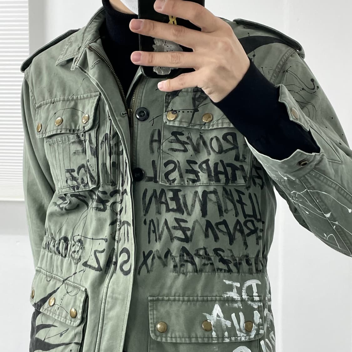 M 빈티지 페인팅 야상 자켓 상품이미지5
