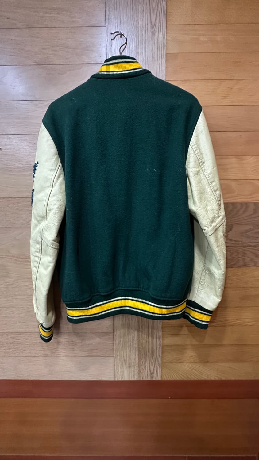 Schott 쇼트 그린 레더 Varsity 자켓 m사이즈 105 상품이미지2