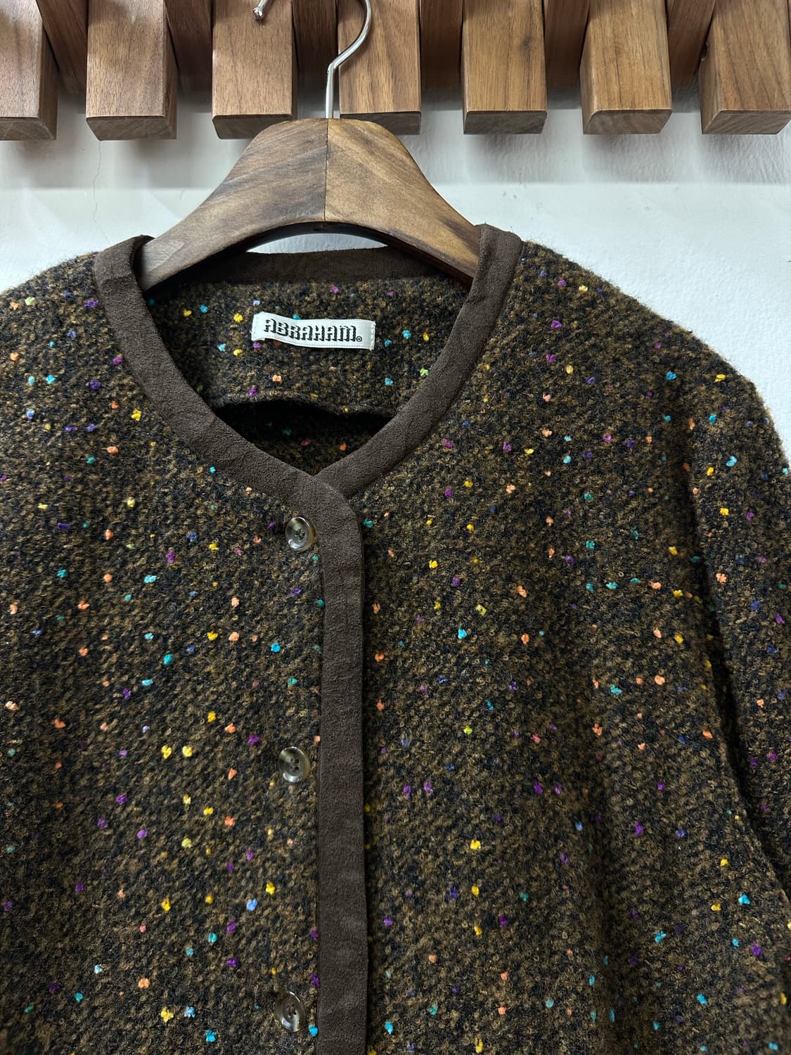 일본빈티지 ABRAHAM 보카시 울 네프 라운드 코트 자켓 상품이미지2