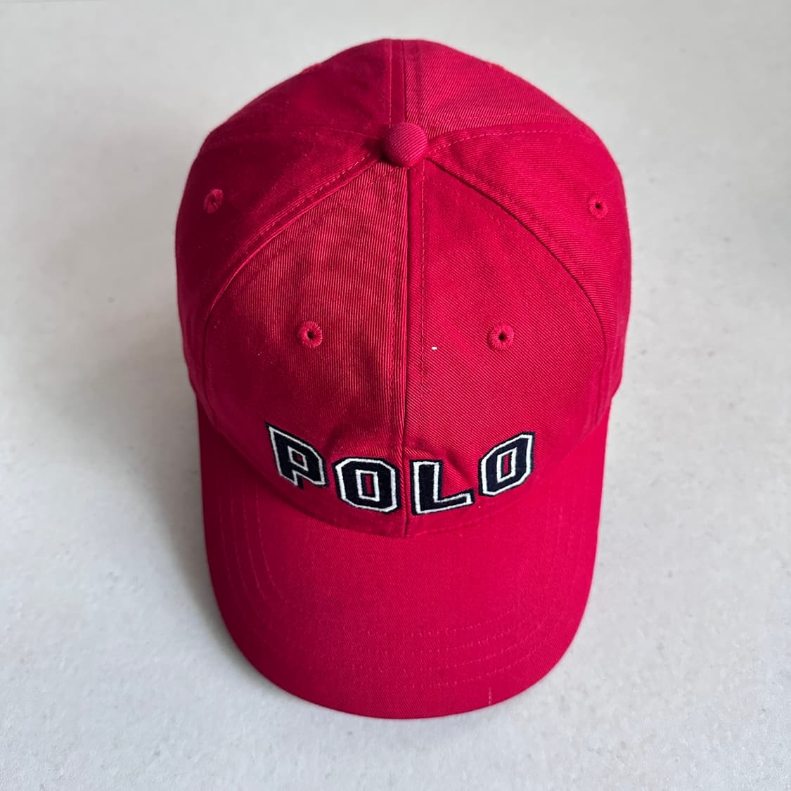 90s 폴로 랄프로렌 레드 POLO 레터링 볼캡 상품이미지7