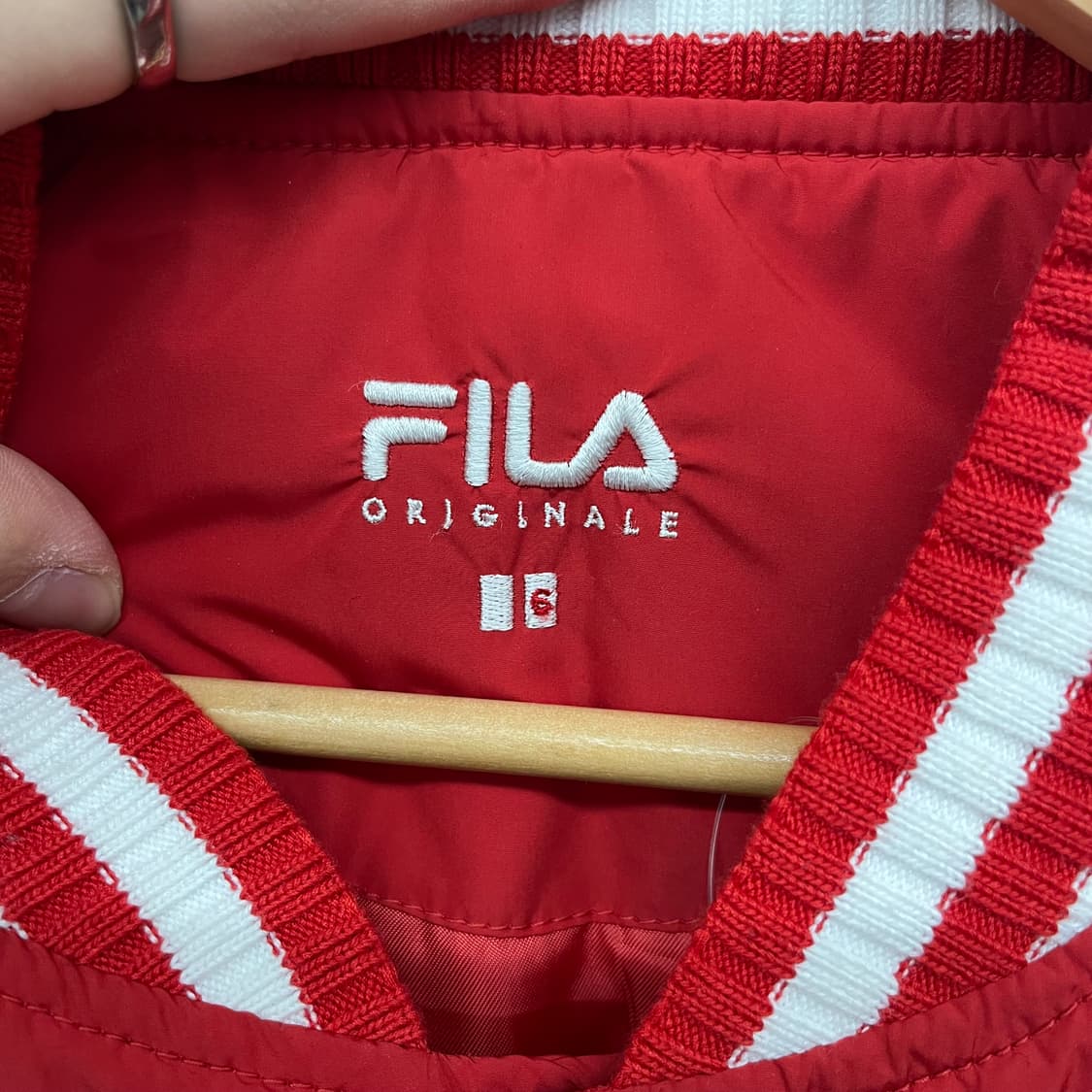 휠라 빨간색 바시티 자켓 공용s 상품이미지4