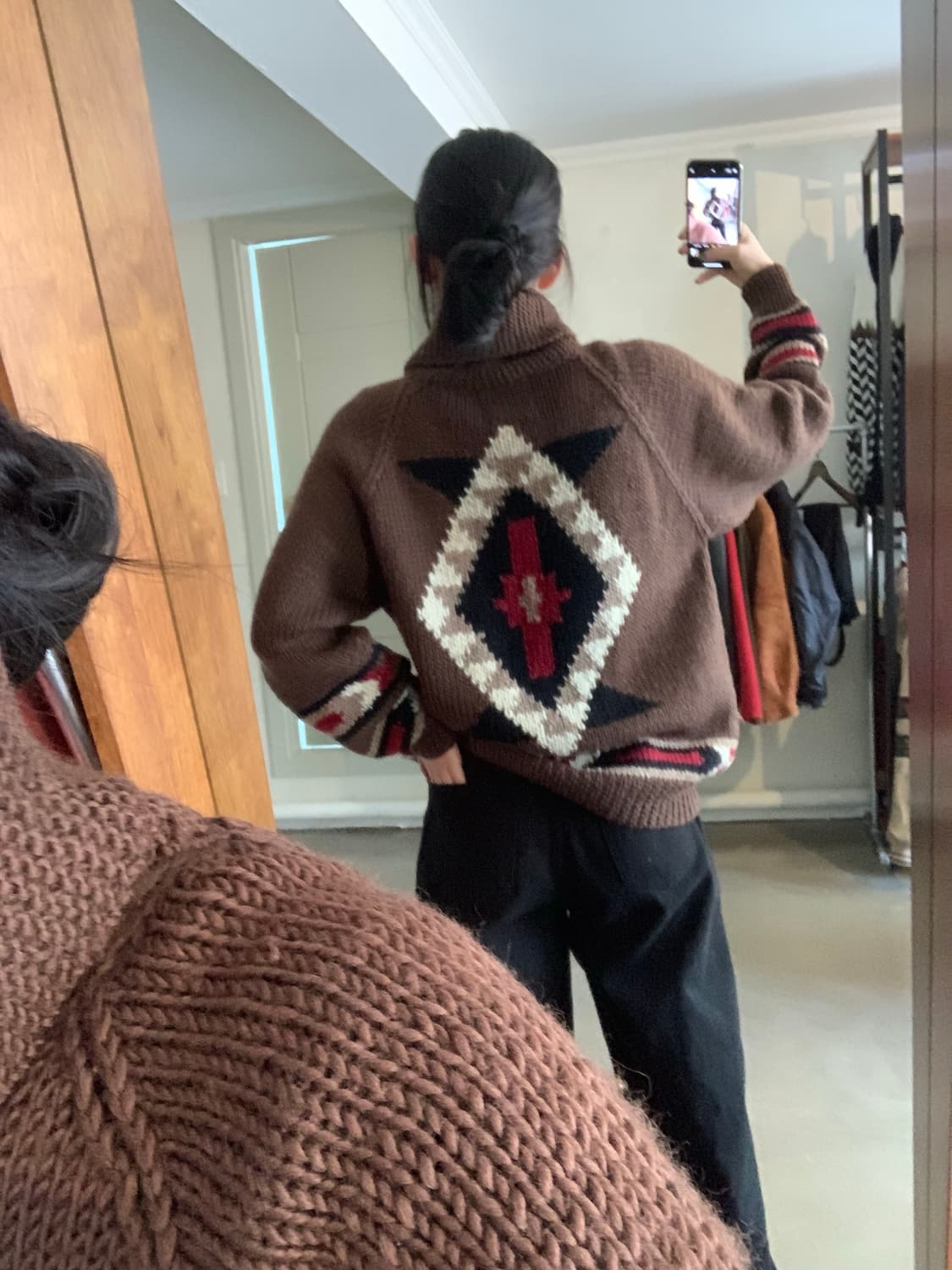 노르딕 헤비 울 집업 코위찬 handknit 상품이미지3