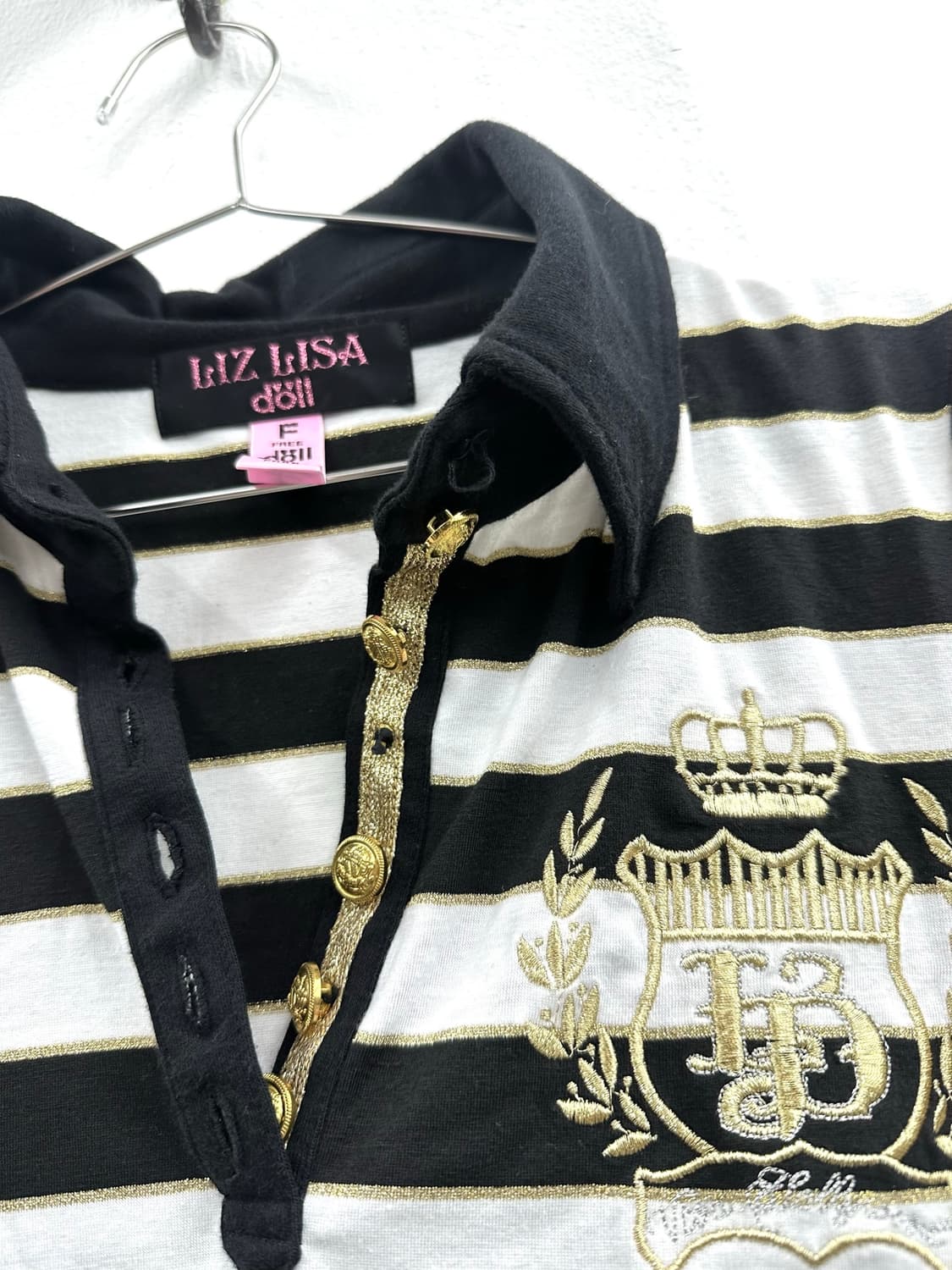 Liz Lisa stripe gold embroidery collar 상품이미지5