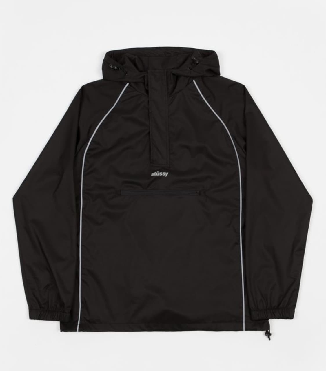 스투시 3M 파이핑 풀오버 아노락 블랙 자켓 바람막이 후드 상품이미지8