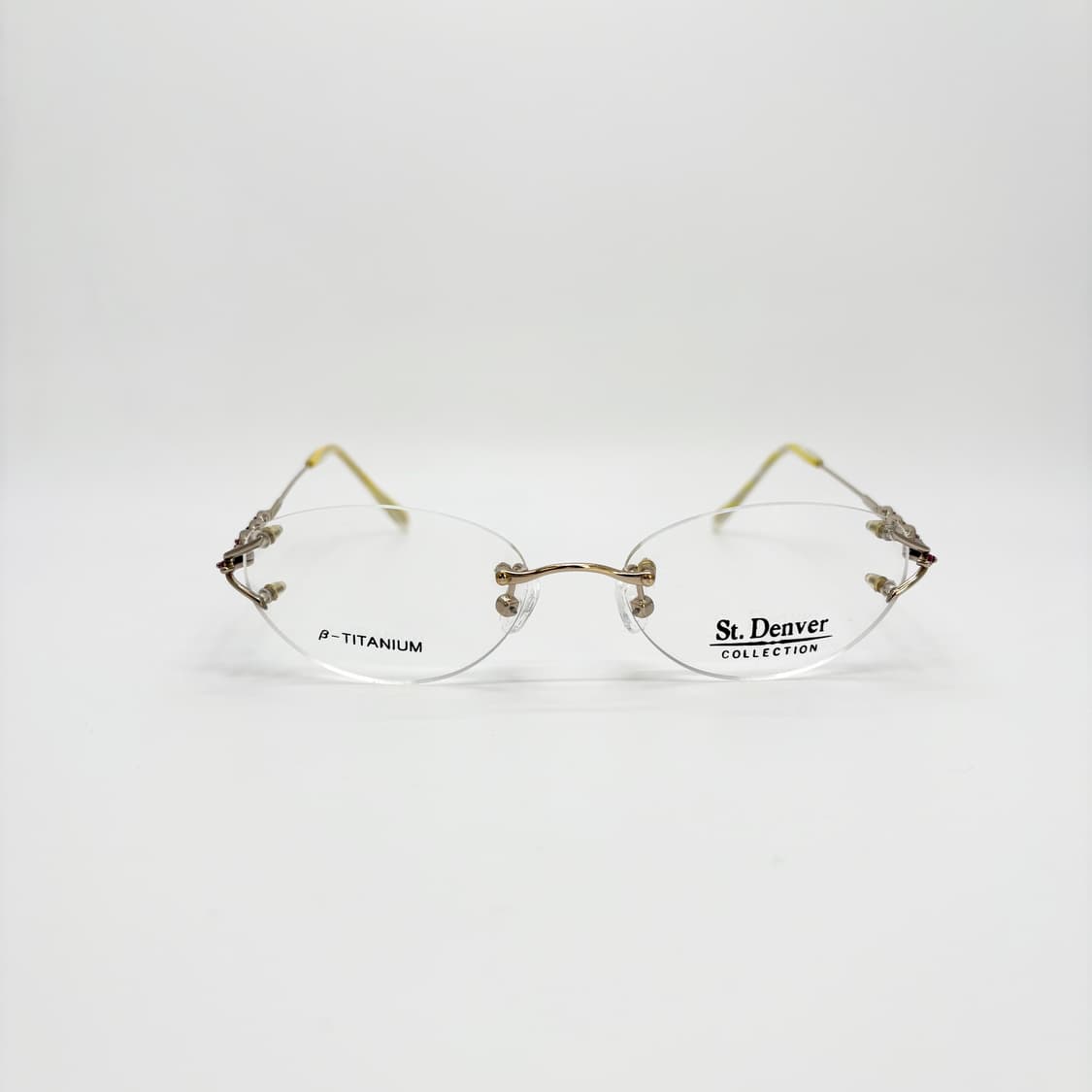 ST.DENVER  골드 큐빅 오벌형 반무테 상품이미지2