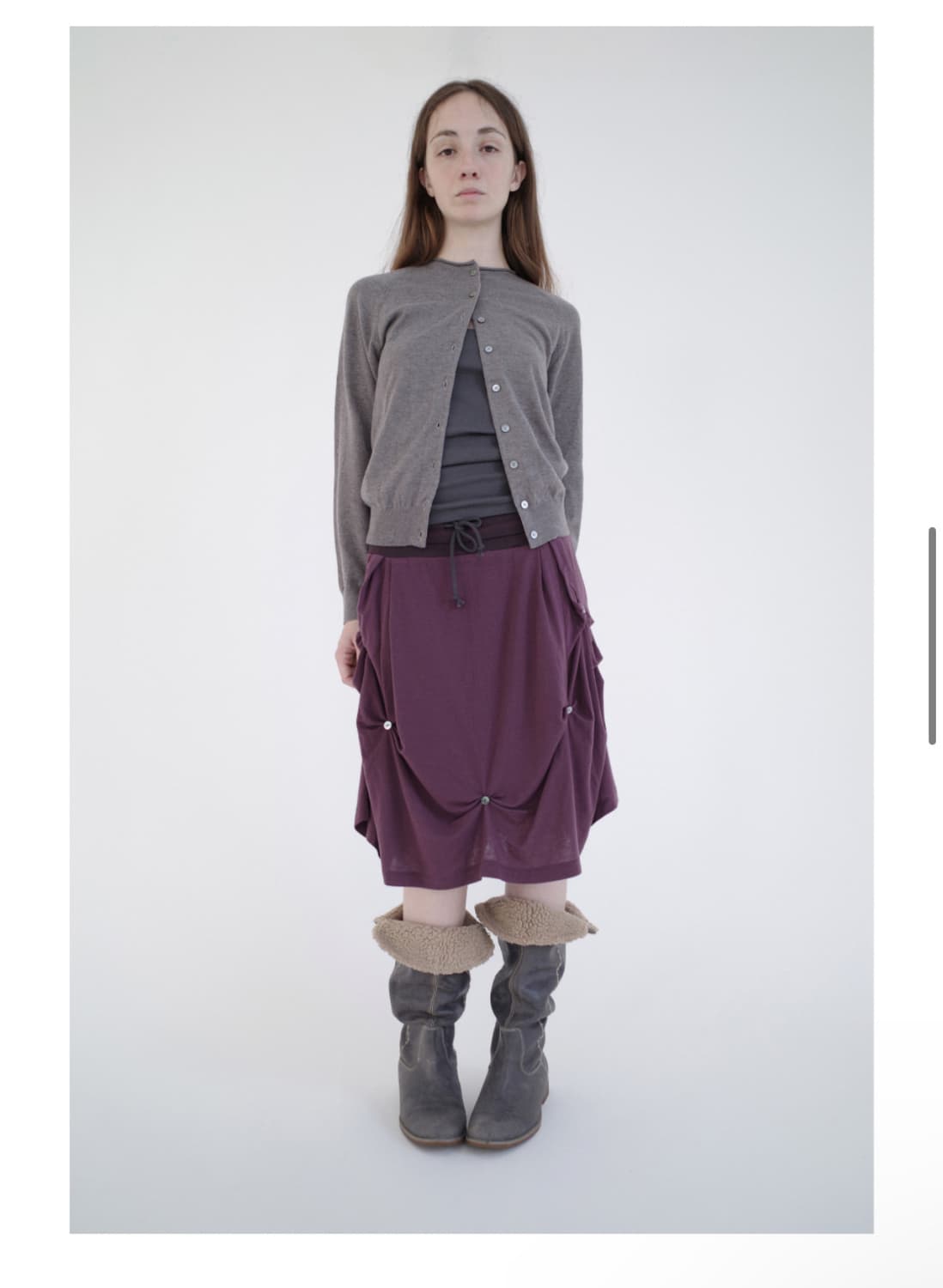 산코파 퓨엘라 Drape wool skirt(Purple) 상품이미지1
