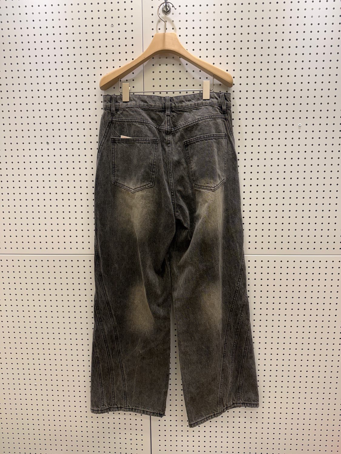 인템포무드 흑청 스티치 와이드 데님 팬츠 U562 상품이미지4