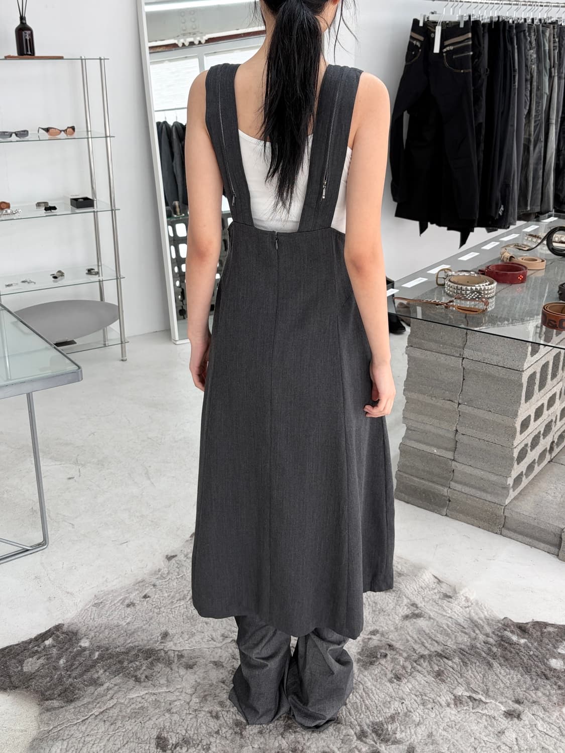 1990’s japan vintage 숄더 지퍼 드레스 상품이미지3